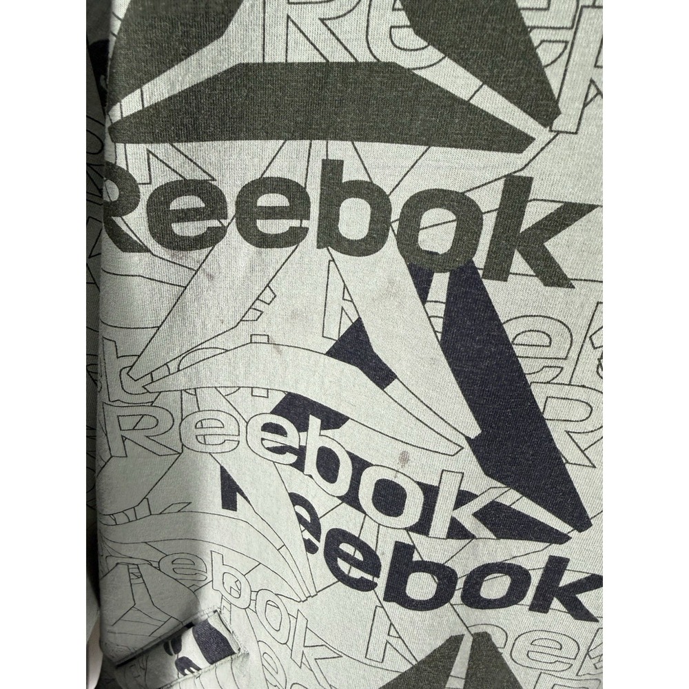 Men's Reebok Green & Black Allover Logo Unwind Hoodie Size L SEE PICS - Picture 4 of 16